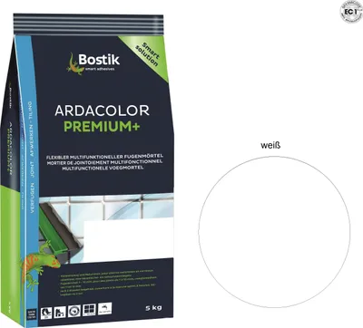 Produktbild von Bostik Ardacolor Premium plus Fugenmasse weiß 5Kg Fliesen Naturstein Fugenmörtel