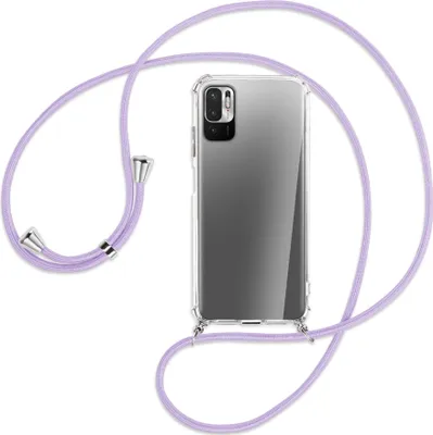 Produktbild von Handykette Backcover-Schutzhülle mit Band (Metall silberfarben) für Xiaomi Redmi Note 10 5G - violett