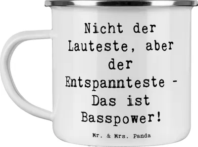 Produktbild von Mr. & Mrs. Panda Pott Spruch Bassgitarre Entspannt - Weiß - Geschenk, Musiker, Musikinstrument, Musik, Campingbecher, entspannter Bassist, Lautstärke, Instrument, Lernen