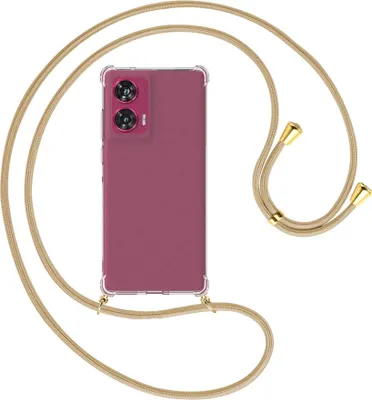 Produktbild von Handykette Backcover-Schutzhülle mit Band (Metall goldfarben) für Motorola Edge 50 Fusion 5G - caramel