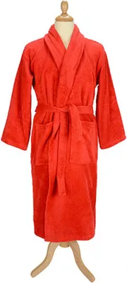 Immagine prodotto di A&R 025.50 | Accappatoio da uomo con collo a scialle /  Oeko-Tex - Colore: Rosso fuoco - Taglia: S/M