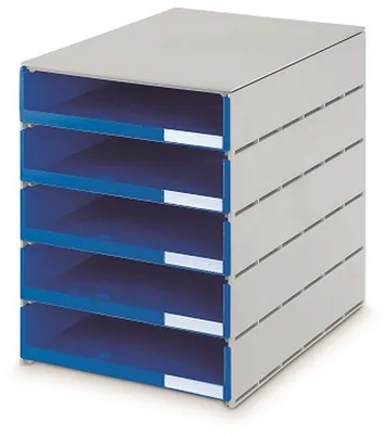 Produktbild von Styro 16-8001.38, Polystyrene, Blau, Grau, 5 Schublade(n), 246 mm, 323 mm, 335 mm