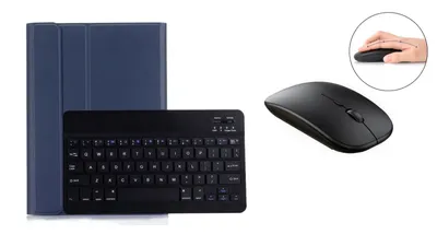 Produktbild von 3in1 Bluetooth Tastatur (Schwarz) + Maus + Cover für Samsung Galaxy Tab S9 2023 SM-X710/X716B/X718U Tab S9 FE SM-X510/X516 11 Zoll Zoll Case Schutz Hülle Tasche Keyboard
