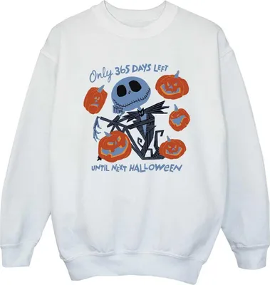 Immagine prodotto di The Nightmare Before Christmas - Felpa per bambini "Mancano solo 365 giorni al prossimo Halloween" BI56512 (116) (Weiß)