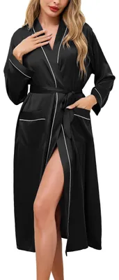 Image de Peignoir long pour femmes, avec ceinture et poches
