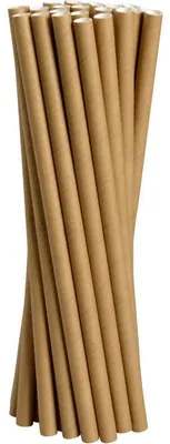 Produktbild von Jumbo Trinkhalme Papier, Braun , 19,5 cm, ø 8 mm | Packung (100 Stück)