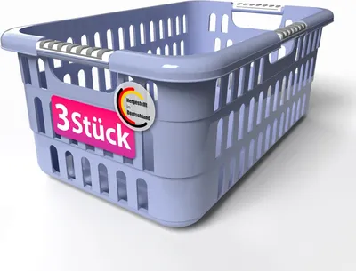 Produktbild von Wäschekorb Wäschekorb, 3er-Pack, 40 Liter, mit weichen Griffen, hergestellt in Deutschland