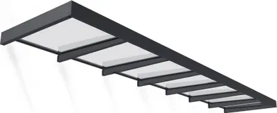Produktbild von Palram - Canopia Metall Vordach Sophia Clear XL 6614 Anthrazit 660x140x17 cm