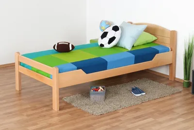 Produktbild von Kinderbett 90 x 190 cm | Massivholz: Buche | Natur Lackiert