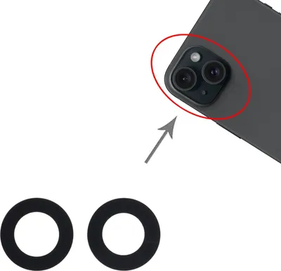 Obrázok produktu pre 2 ks ochranné kryty objektívu zadnej kamery pre Apple iPhone 15 – náhradný diel