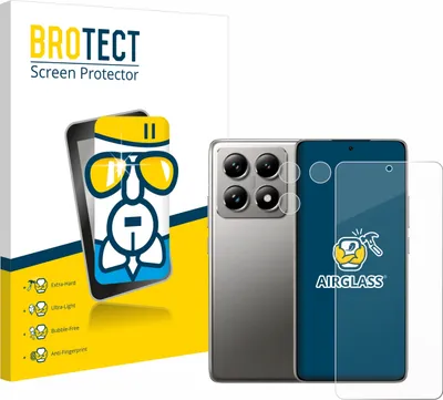 A product shot of a screen protector for a Xiaomi 14T Pro phone, shown with its packaging.