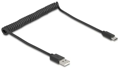 Produktbild von DELOCK USB 2.0 Spiralkabel USB Typ-A Stecker zu USB Type-C