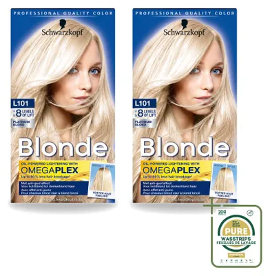 Zdjęcie produktu dla 2 sztuki farby do włosów Schwarzkopf Blonde L101, platynowy blond - zestaw ekonomiczny