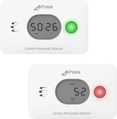 Productafbeelding van 3-in-1 koolmonoxidemelder met temperatuur- en luchtvochtigheidsweergave, 10 jaar levensduur