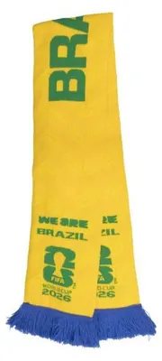 Produktbild von Offizieller Brasilien Fanschal WM26, 80% Polyacryl, 20% Polyamid, 18x140cm