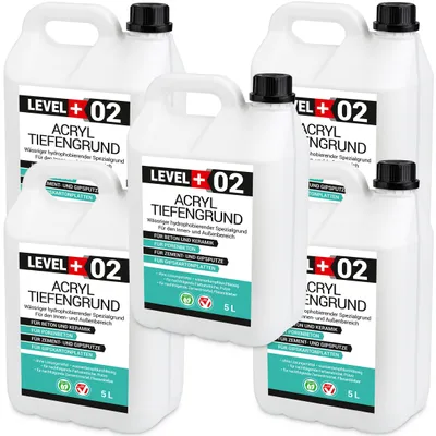 Obrázek produktu pro Hloubkový akrylový nátěr 25L Univerzální nátěr Bezbarvý Bez rozpouštědel pod barvy a tapety LEVEL + 02
