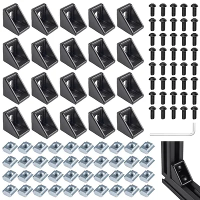 Image de 20 profilés d'angle en aluminium avec matériel de fixation