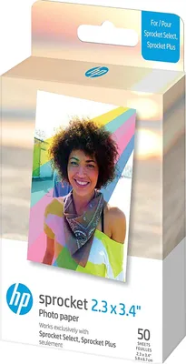 Produktbild von HP Zink Paper Sprocket Select 50 Stück Fotopapier