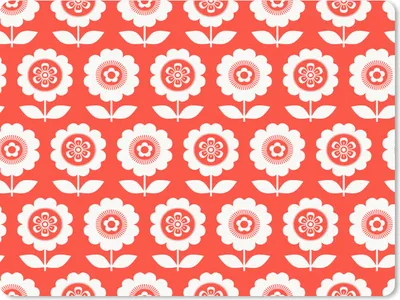 Produktbild von MuchoWow® Mauspad Mousepad Blumen - Muster - Rot 23x19 cm - Mousepads - Maus Mat - Pad - Mausunterlage - Schreibtischunterlage - Mauspad