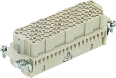 Produktbild von Harting Steckverbindereinsatz 09161083101, 108 Kontakte, Buchse, 10A, 250V, Baugröße 24B, Crimpanschluss