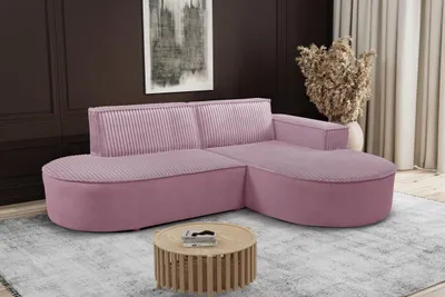 Produktbild von Kaiser Möbel Modernes L-förmiges Designer-Ecksofa Modena Soft Rosa Rechts