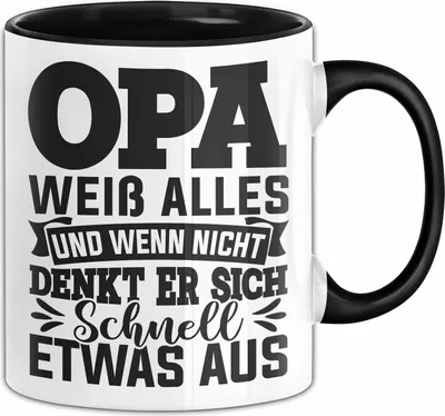 Produktbild von Opa Tasse Geschenk Spruch Geschenke Für Großvater Bester Opa (Schwarz)