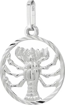 Produktbild von Krebs Sternzeichen 925er Sterlingsilber 15mm Kettenanhänger Horoskop Zodiak