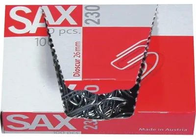 Produktbild von SAX Büroklammern 230, 26 mm, verzinkt, Metalldraht, 100 Stück