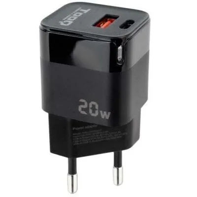 Produktbild von TooQ Wall Charger TQWC-QCPD20/ 1xUSB Type-C/ 1xUSB/ 20W