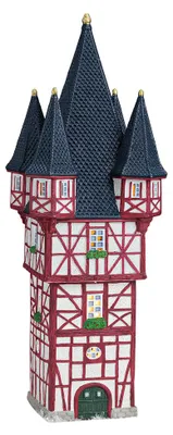 Produktbild von Wurm - Lichthaus Weihachtshaus Bromser-Turm Rüdesheim Porzellan Windlicht 13x13x34 cm