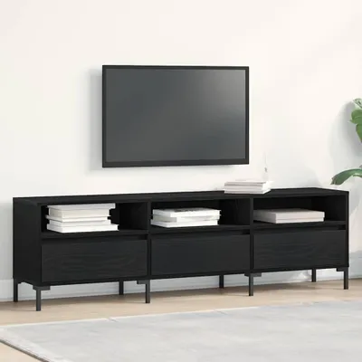 Zdjęcie produktu dla Maison Exclusive - Komody RTV, wymiary 150 x 30 x 44,5 cm, kolor czarny, imitacja dębu