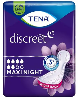 Zdjęcie produktu dla Tena Discreet Maxi Night podpaski higieniczne na osłabienie pęcherza 6 sztuk