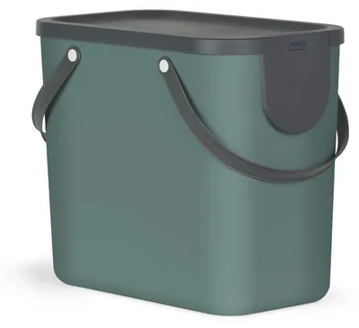 Produktbild von Rotho Mülltrennsystem 25L Albula - Mülleimer 40,0 x 23,5 x 34,0 cm - Abfalleimer Kunststoff mit Griffen - Müllbehälter mit Deckel und Aufklebern