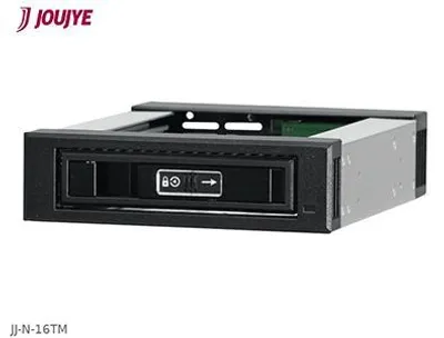 Productafbeelding van JOUJYE JJ-N-16TM wisselframe voor 1 x 8,9 cm / 6,4 cm, 3,5 inch / 2,5 inch SATA/SAS HDD/SSD tot 12 Gbps, aluminium behuizing, zwart