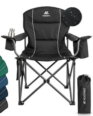 Produktbild von Campingstuhl faltbar, 200 kg, mit Kühltasche und Getränkehalter, schwarz für Camping