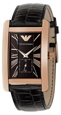 Produktbild von Emporio Armani Damenuhr roségold schwarz Lederarmband