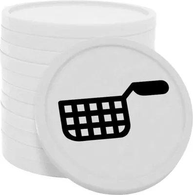 Produktbild von CombiCraft Kunststoff Wertmarken Chips Fritteusenkorb in Weiß- 100 Stück - Ø29 mm