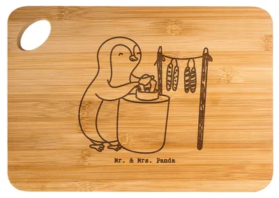 Produktbild von Mr. & Mrs. Panda Schneidbrett Küche Pinguin Kerzenziehen - Transparent - Geschenk, Frühstücksbrettchen, Schneidebrett, Küchenbrett, Hackbrett, Deko Basteln, Brett