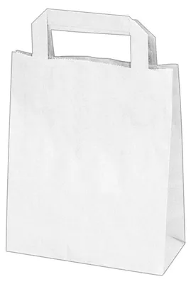 Produktbild von 50x Papiertragetaschen 22 x 18 x 8 cm mit EAN-Code weiss
