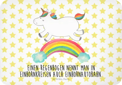 Produktbild von Mr. & Mrs. Panda magnet Einhorn Regenbogen - Weiß - Geschenk, whiteboardmagnet, Unicorn, haftmagnet, Notizhalter, Einhornpower, Kühlschrankmagnet, zettelhalter, Glitzer