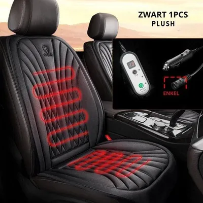 Image de Coussin chauffant pour siège de voiture - 12 V - Noir - Pièce unique