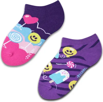 Produktbild von Kinder-Kurzsocken "Süssigkeit", Größe 30-35, bunte Socken mit lustigem Muster