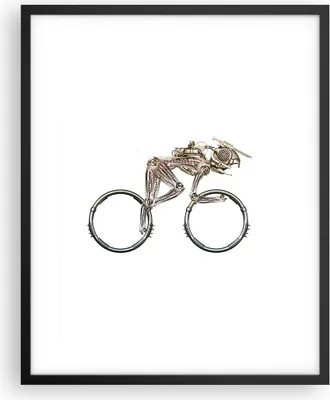 Produktbild von Gerahmtes Poster - Schwarzer Rahmen - Fahrrad Roboter Modern - 40x50 cm - Wand Bild - Wanddeko - Wandbilder - Kunstposter - Wandposter - Bilderrahmen - Bilder - Kunstdruck - Wandbild - P2BPA40x50-4194