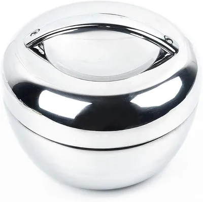 Imagen del producto de Recipiente para alimentos, mini, de acero inoxidable, doble capa, forma redonda, termo/lonchera para comida, ideal para la cocina