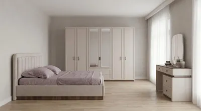 Immagine prodotto di Set completo per camera da letto: letto dal design elegante, armadio a 6 ante