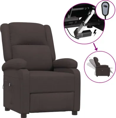 Immagine prodotto di vidaXL Poltrona relax elettrica in tessuto marrone scuro