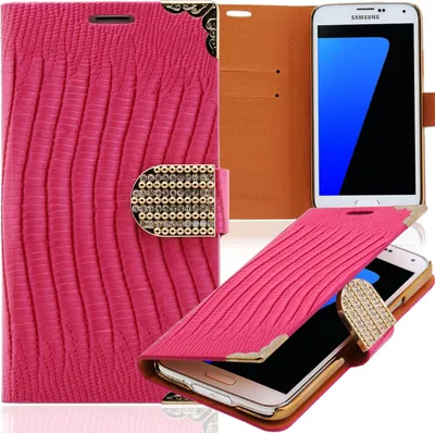 Produktbild von Bookstyle Schlangenleder Samsung Galaxy S5 / S5 Neo Pink