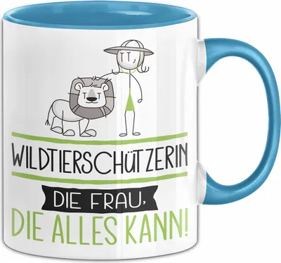 Produktbild von Wildtierschützerin Geschenk Tasse Becher Die Frau Die Allen Kann Geschenkidee für eine Wildtierschützerin Lustig (Blau)