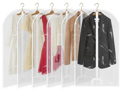 Produktbild von Omgoods – Set aus 6 transparenten Kleidersäcken – 60 x 100 cm, mottenabweisend