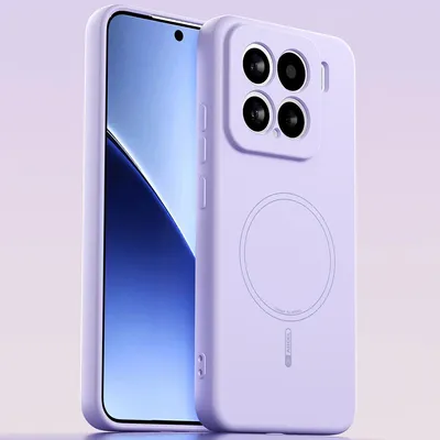 Produktbild von Magnetische Handyhülle für Xiaomi 15, MagSafe kompatible, Flüssig Silikon Stoßfest Kratzfest Hülle Lila